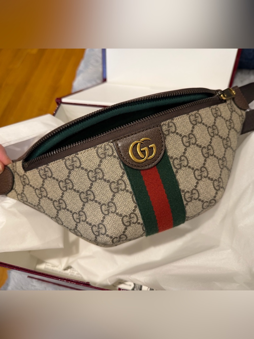 Gucci Ophidia waist,  belt,  cross body bag small new. GG